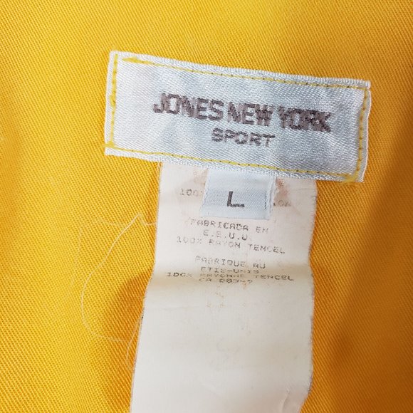 Jones New York Sport Women's Butterfly Yellow Full Zip Pockets Coat Jacket Vest - Picture 12 of 12